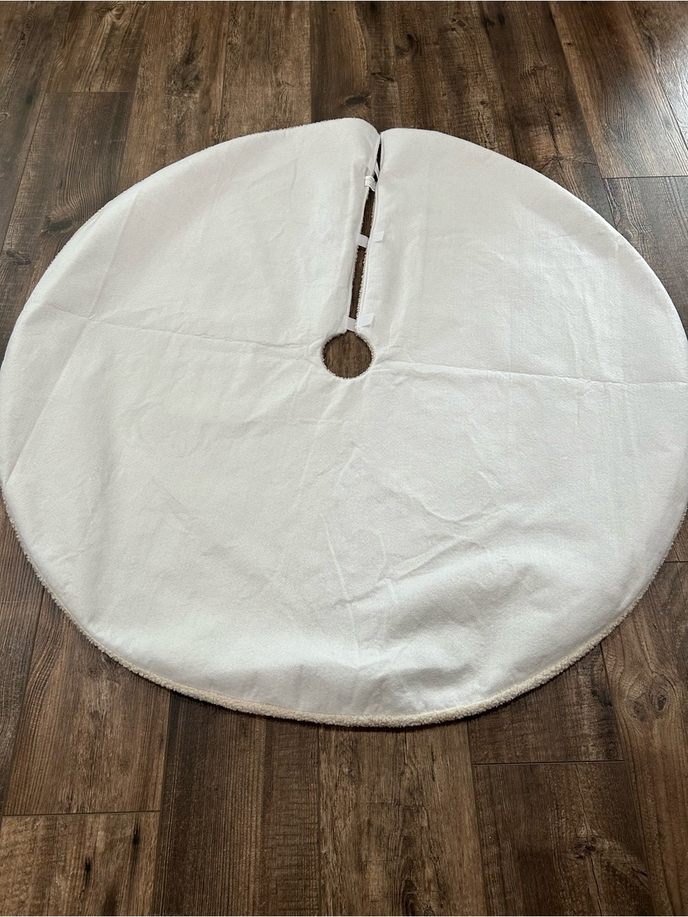Beige Sherpa Christmas Tree Skirt - Picture 4 of 8